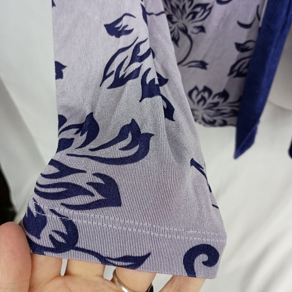 SLINKY Western Coatigan Boho Burnout Preppy, Purple Cardigan Floral L - Picture 3 of 5